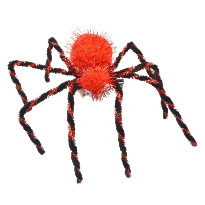 Plush Halloween Hair Clip Spiders Role Play Accessory with Spiders Legs and Clip On Hold for Party Photos and Costume Wear