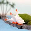 Amosfun 3 Set of White Goose Figurines Miniature Goose Figurines Animal Figures Decoration Toy House Courtyard Lawn Office Miniature Landscape