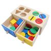 Color Shape Sorting Coin Box Toy Logical Thinking Fine Motor Skill Wooden Montessori Object