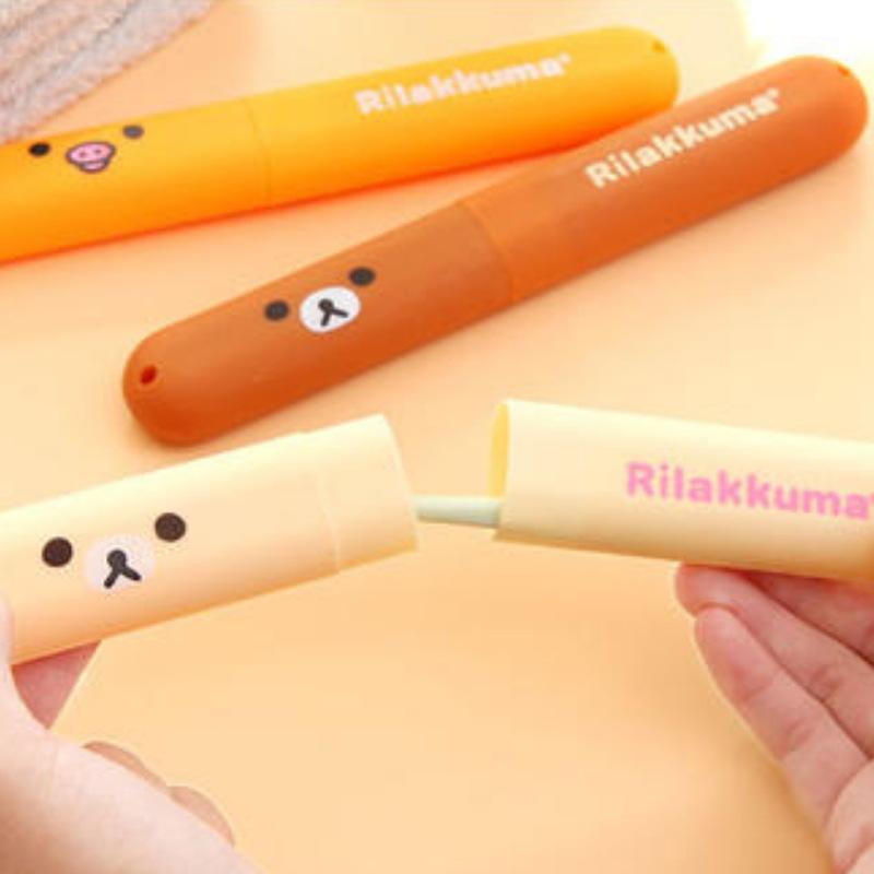 Travel Portable Toothbrush Box Toothbrush Storage Box Cute Cartoon Easy Bear Toothbrush Cover Toilet Toothbridge Box