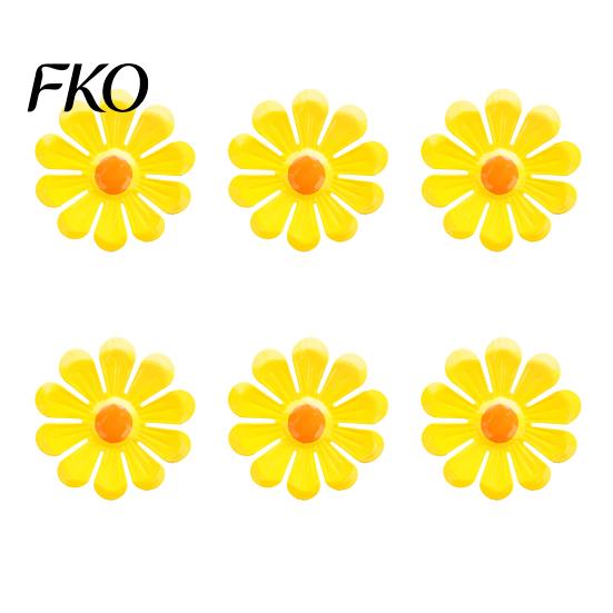 Metal Flower Wall Plaques 6Pcs Flowers Decor, Sunflower Ornament Art, Waterproof Art Hanging Decoration Garden Decor for Outside Indoor