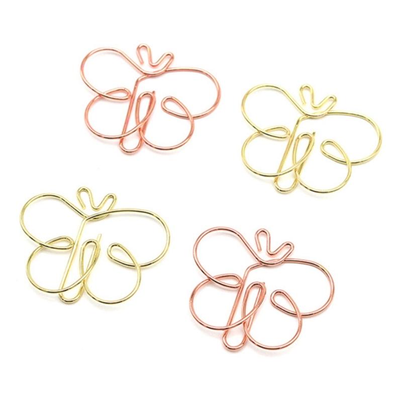 30Pcs Butterfly Shape Metal Paper Clip 38x32mm File Organiser Clip Bookmarks Page Marker Clips for Document Notebook