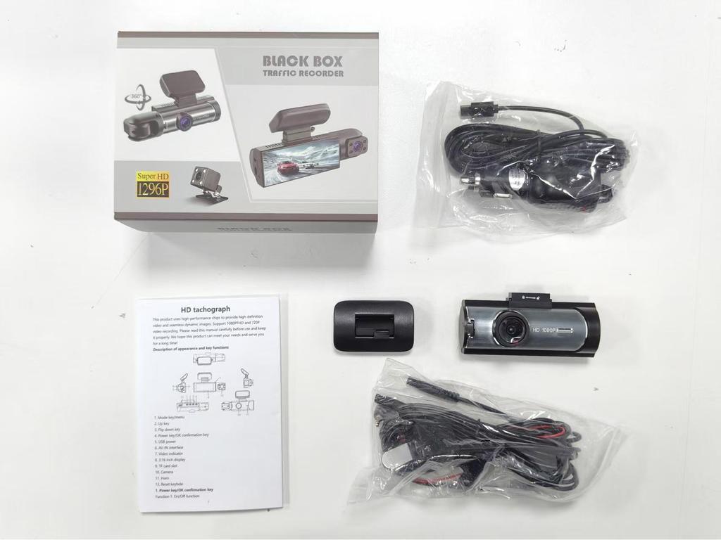 1080p HD Dash Cam with Night Vision & WiFi - 3.16" Triple Lens Car Recorder