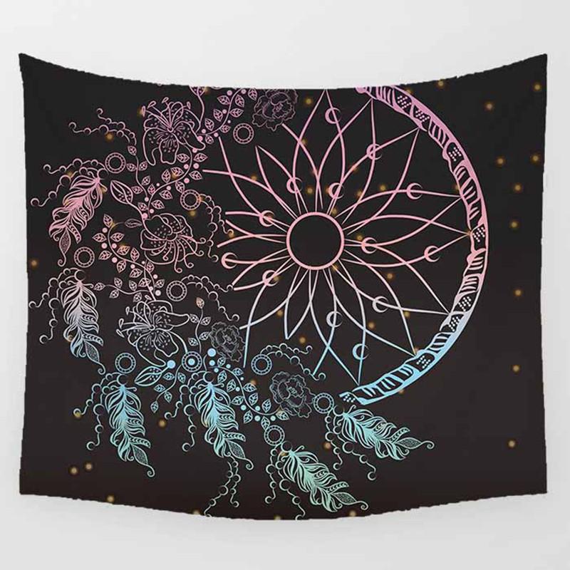 Gobelín do obývacího pokoje s pohovkou, mandala, nástěnný závěsný nástěnný tapiserie, bytové dekorace, gobelín do ložnice