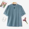 ZANZEA Women Casual Round Neck Summer Short Sleeve Blouse