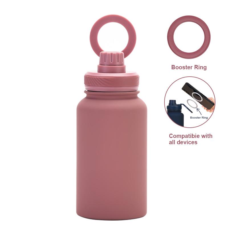 Magnetischer Halter Wasserflasche: 650ML Isolierte Edelstahl-Sportflasche mit weiter Öffnung für den Außenbereich