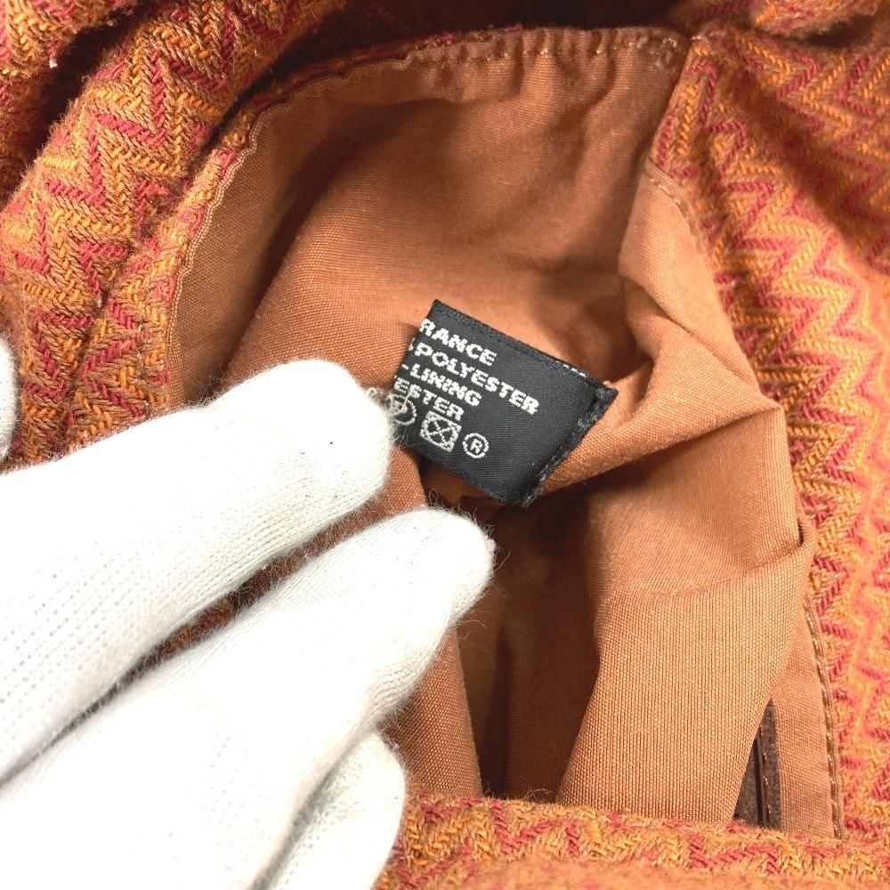 HERMES Sac de Pansage Crossbody bag Shoulder Bag Canvas Orange