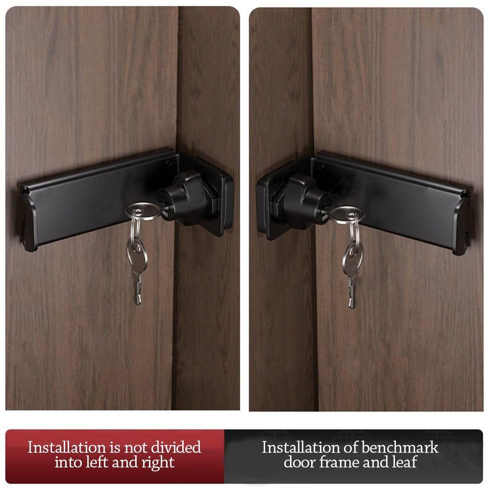 Nouveau Loquet de Porte en Acier Inoxydable 90 Degrés Antivol Moraillon Cadenassable Anti-effraction Angle Droit Loquet de Portail Ménager