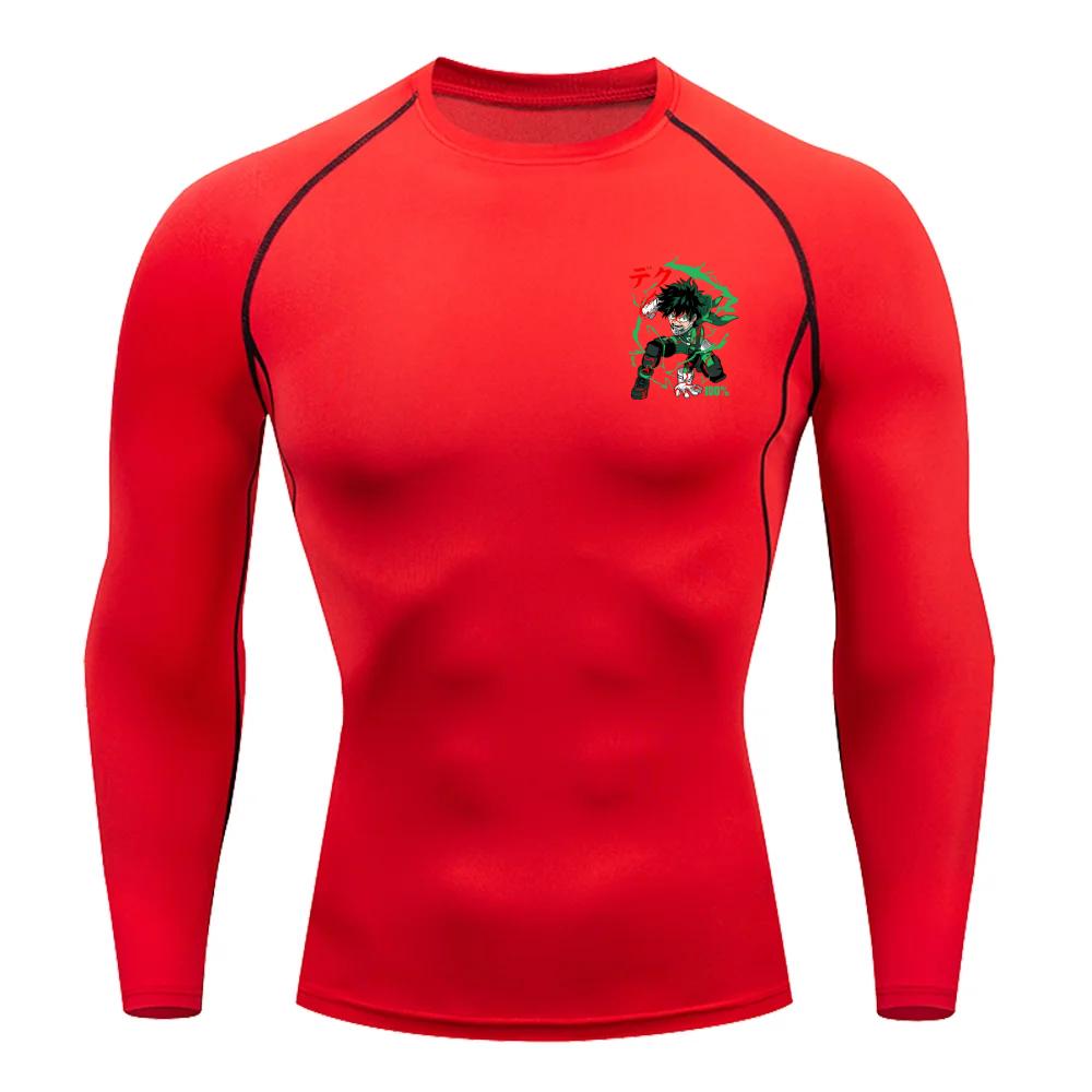 Fitness Sportswear Teenagers Tshirt Midoriya Izuku GraphicTight Training Clothes Boys Compression GYM Running Basketball Clothes