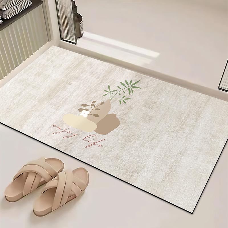 Toilet Floor Mat Entrance Quick Drying Foot Mat Absorbent Anti Slip Mat Bathroom Floor Mat