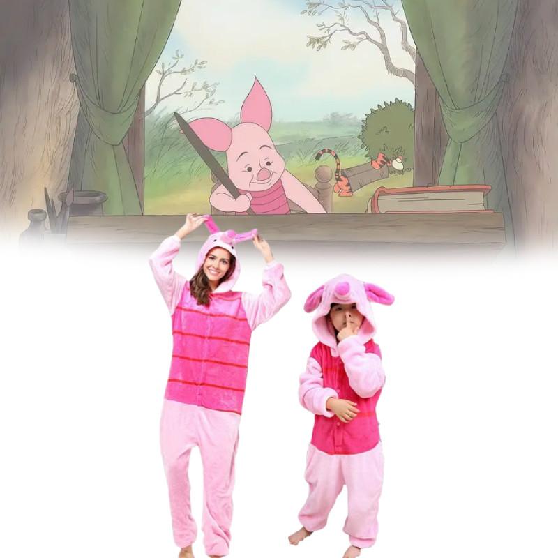 Piglet The Winnie Pooh Characters Unisex Fancy Dress Costume Pyjamasaa Hoodies