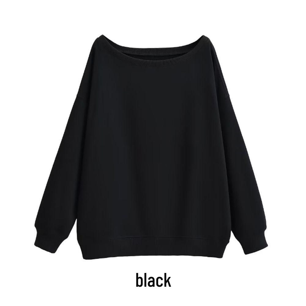 Women's Oversized One-Shoulder American Street Style Hoodie for Spring/Autumn