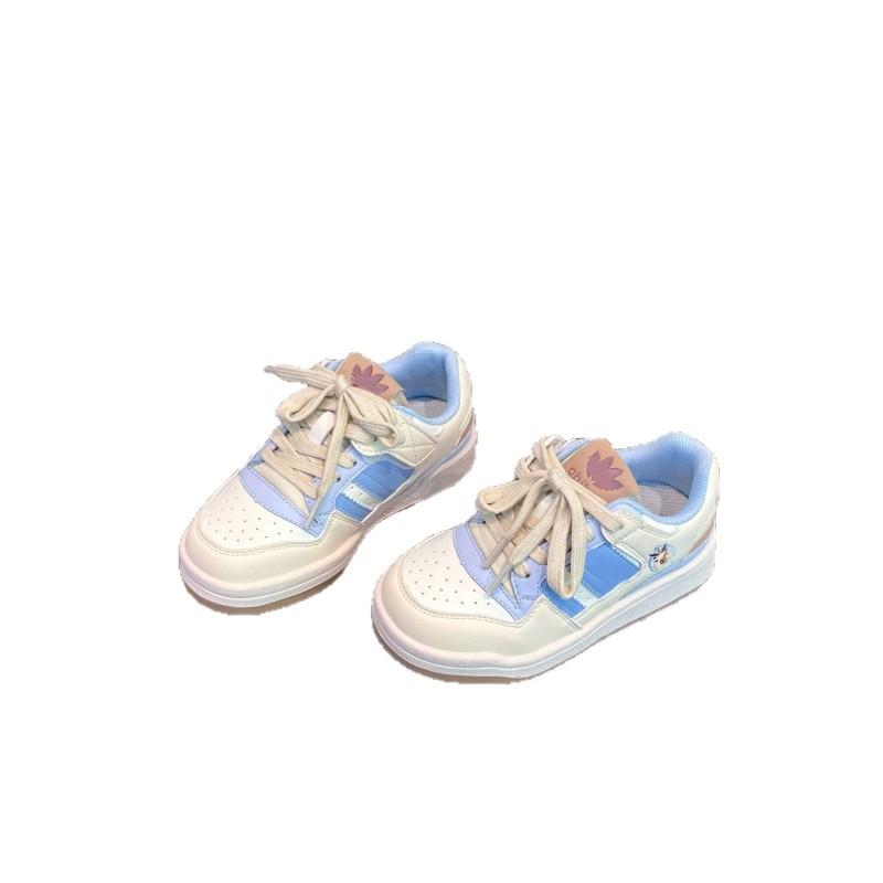 Youth Style Shoes Kids Lightweight Casual Sneakers Boys Girls Low Top Rubber Sole Breathable Synthetic Leather Shoes
