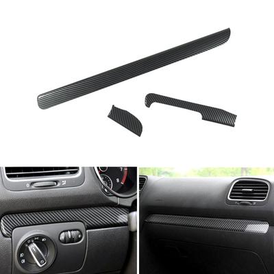 ABS Carbon Fiber Texture Auto Styling Center Control Dashboard Passagier Panel Streifen Abdeckung Trim Für VW Golf 6 MK6 GTI