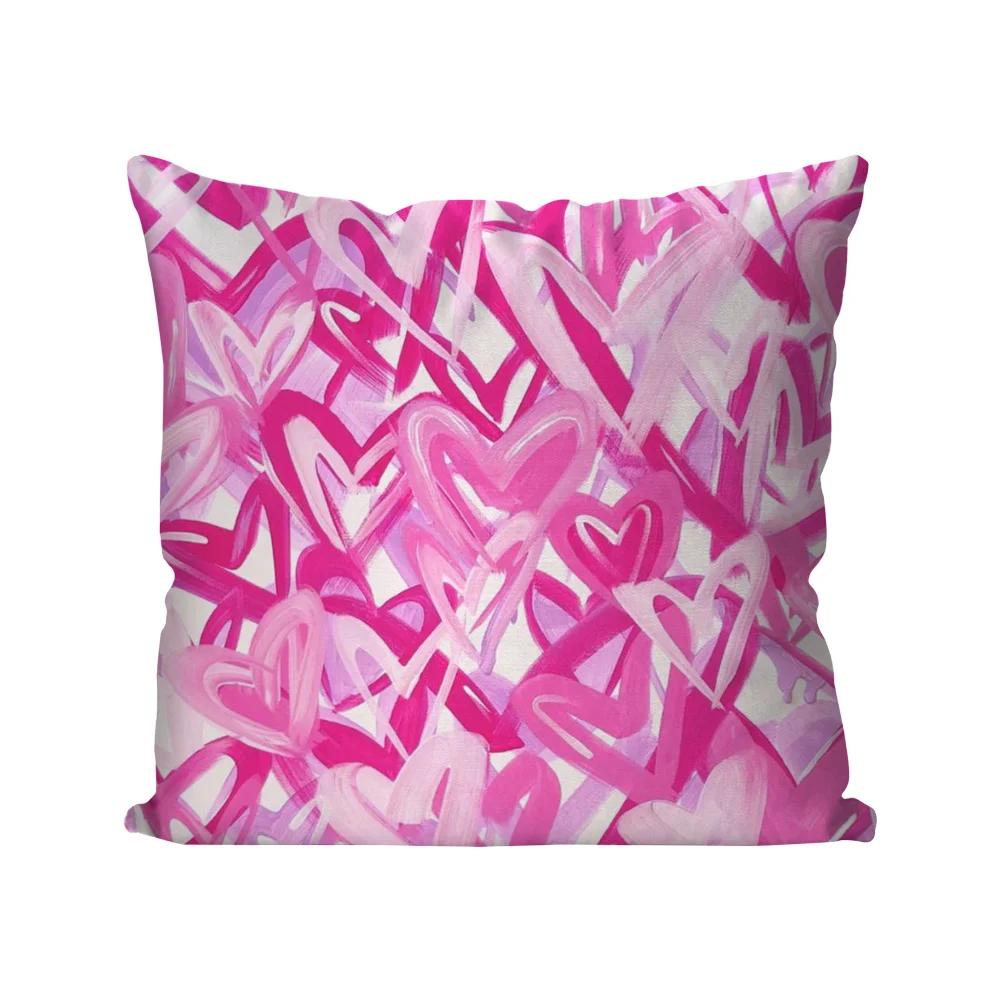 1pc Love Full Screen Cartoon Pillow Case Square Pillow BedroomSofa Leisure Comfort Cushion Car Living Room Home Decoration 40X40