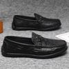 Crocodile Pattern Leather Shoes Business Casual Lazy Shoes Light Pedal Casual Fashion Men's Leather Shoes
