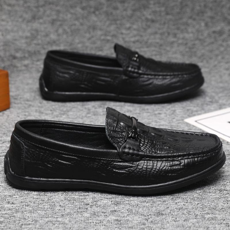 Crocodile pattern leather shoes business casual lazy shoes light pedal casual fashion men's leather shoes