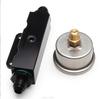 Black Billet Aluminum Inline 6 AN AN6 Fuel Filter 1/8 NPT Pressure Gauge Port