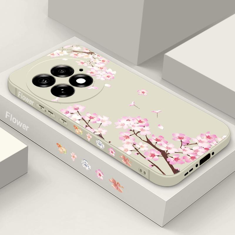 Case For OnePlus 15 13 12 Lovely Pink Peach Blossoms Pattern Shockproof TPU Silicone Soft Cover For Oneplus Nord 5G 13R 12R 11R