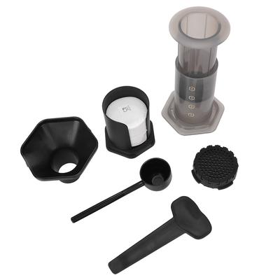 240ml Plast Bärbar Hushålls Kontor Press Kaffebryggare Maskin med 400st Filterpapper