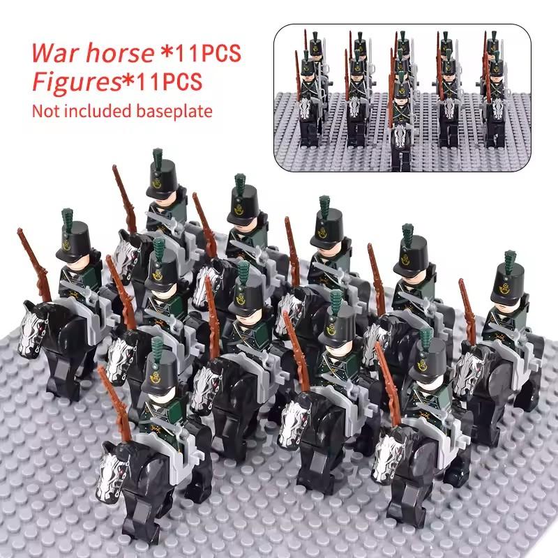 10 stücke Napoleonischen Kriege Militär Soldaten Bausteine WW2 Mini Figuren Französisch Britischen Fusilier Gewehre Waffen Spielzeug Für Kinder