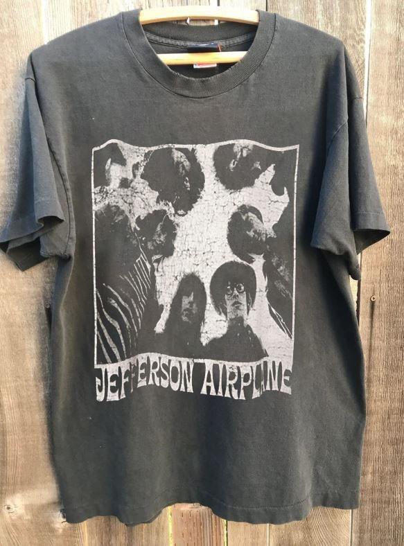 Vintage Jefferson Airplane Band 2004 Rare Charcoal Unisex T shirt S5XL WA4646 Unisex T-Shirt S