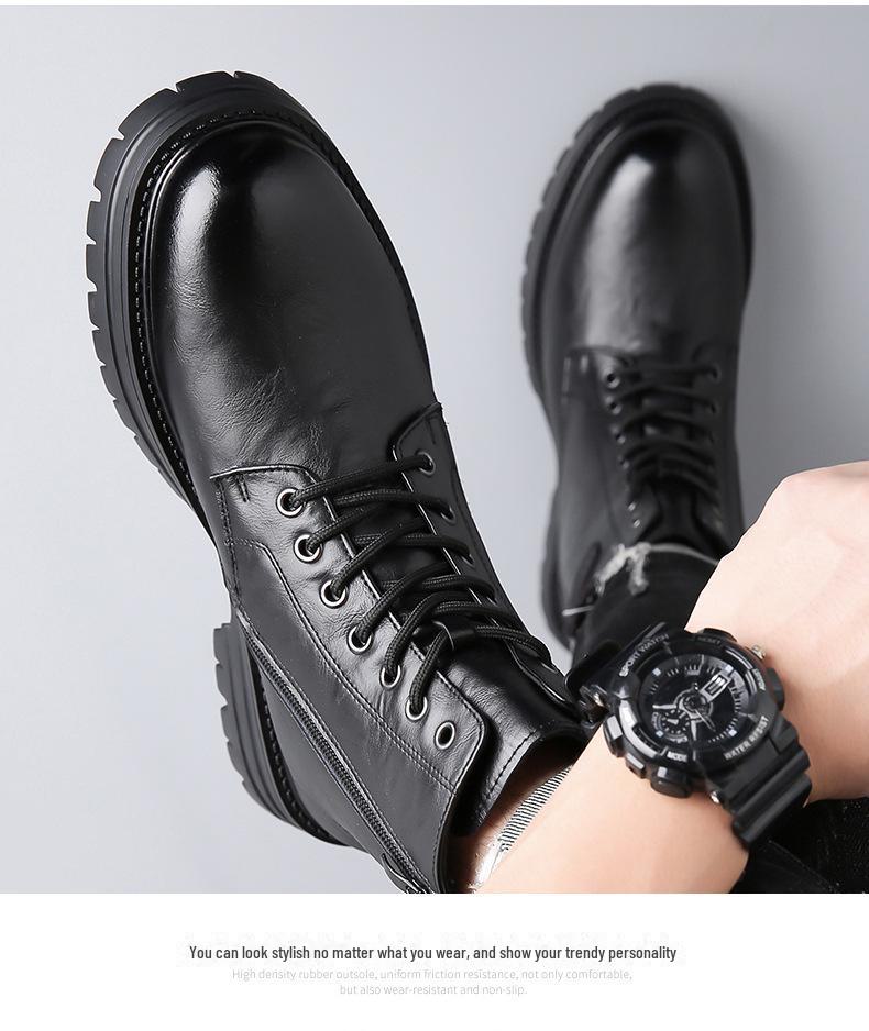 2023 Men's Retro Martin Boots: High-Top, Warm, Velvet-Lined Workwear with Thick Soles.