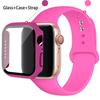 Glas + Gehäuse + Armband für Apple Watch Band 44/40/45/41/38/42/44 mm. Silikonarmband für iWatch Serie 3, 4, 5, 6, SE 78