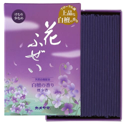 Kameyama Hanafuzei Purple Incense, Low Smoke, Large Value Pack (Approx. 220g, 500 Sticks), Sandalwood Scent, Low Smoke
