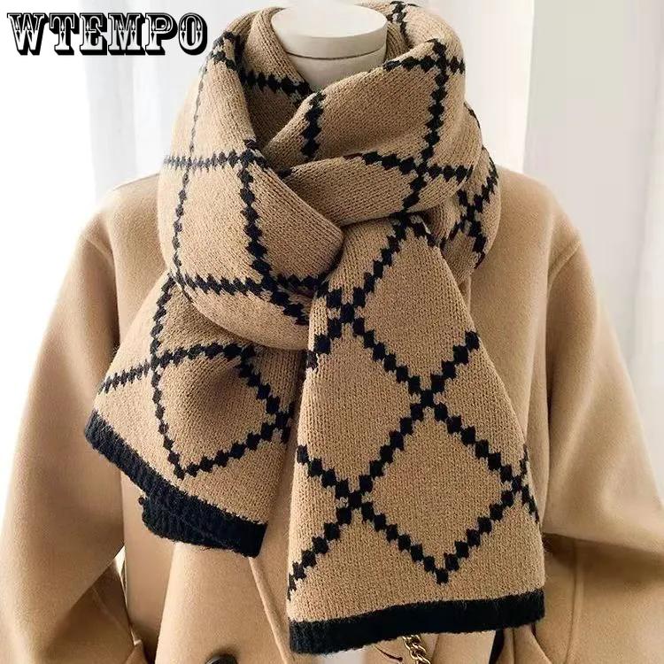 WTEMPO Women's Retro Elegant Printed Cold-proof Windproof Warm Scarves Outdoor Autumn Winter Casual Versatile Scarves
