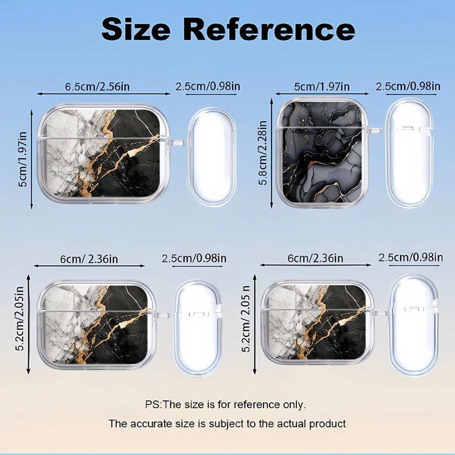 Fashion Marble Pattern Case For Airpods Pro3 Pro2 4 2 1 Pro 3 Clear Earphone Cases Cover