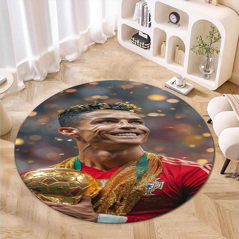 Cristiano Ronaldo Golden Ball Triumph Celebration Carpet Suitable For All Seasons Floor Mats Bathroom Mat Christmas Gifts Art