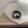 Resin Acrylic Series Ring Black Retro Niche Personality Design High-End Temperament Versatile Ring