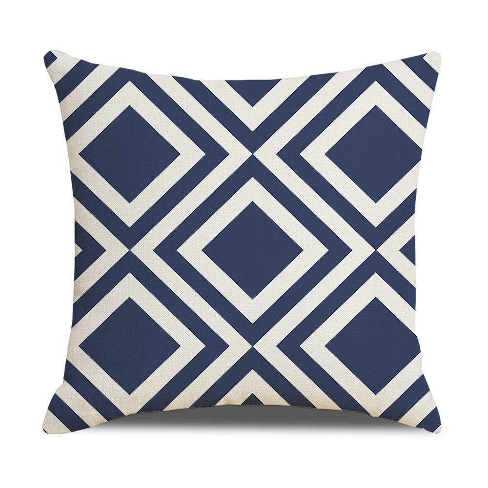 Pillow Nordic Geometric Linen Pillow Case Office Sofa Cushion Bedside Backrest Pillow Home