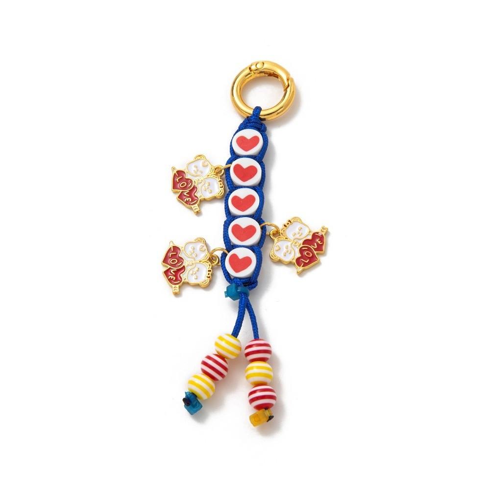Cute Bag Accessories Pendant Korean Style Colorful Rope Keychain Love Cherry Pendant  Car Keyring
