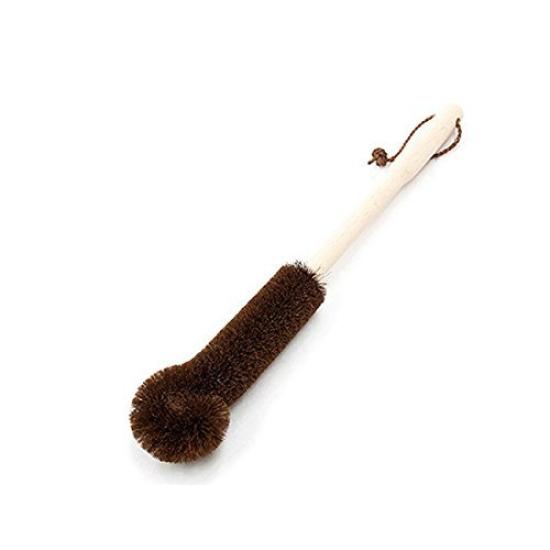 Takada Kozo Shoten Scrub Gentle On Barley Tea Wooden Handle Brush, Pot, YT-33 Takada-027