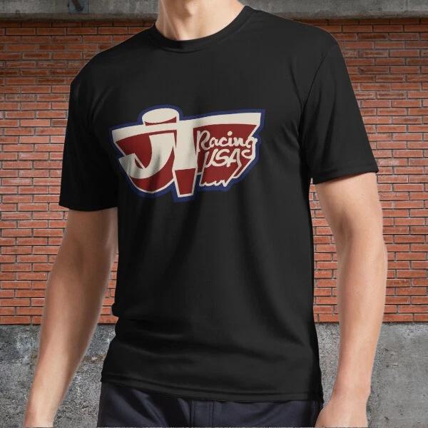 Men s and Women s T-shirts JT Racing USA BEIGE RED BLUE- Old school XXXXL