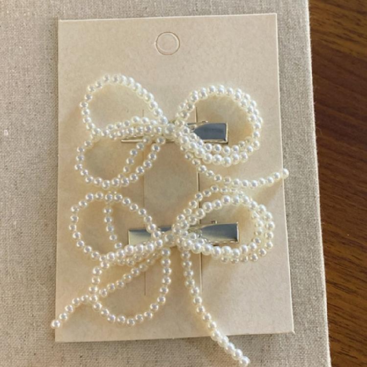 2PCS Hair Clip Artificial Pearls Flower Hairpin Side Bangs Clip Shopping Sidepin Side Pin Lady Hair Styling Tool