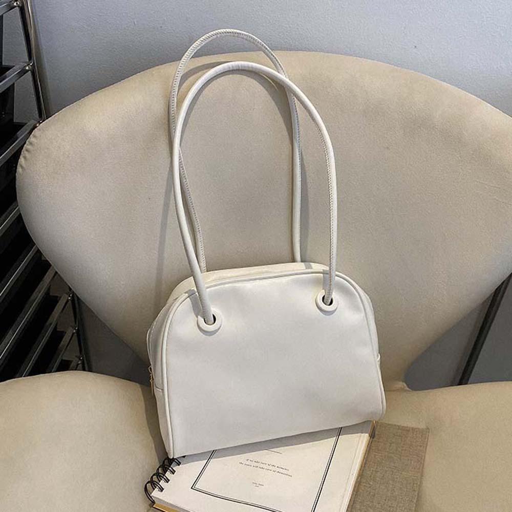 Elegant Soft PU Tote Bag Anti-splash Water Solid Color Shoulder Bag Square Underarm Bag  Women