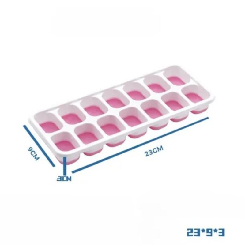 Ice Cube Tray Silicone Mold with Cover Square 14-cube Easy Release Ice Cube Molds Summer Kitchen Bar DIY Iced Drink Maker Tools