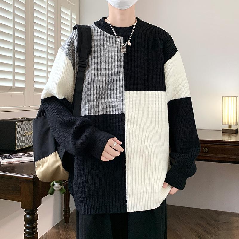 

Anyang Men s Color Block Wool Sweater - Autumn/Winter 2026 Collection M чёрный