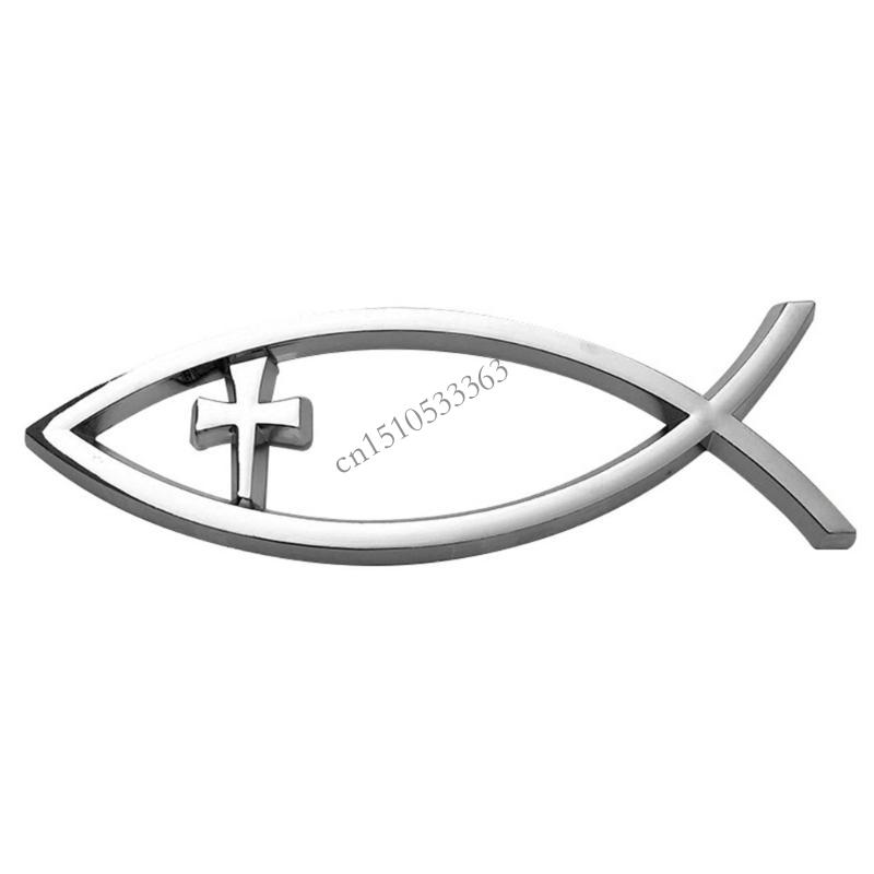 

090E Christian Symbol Car Stickers Adhesive Car Sticker Easy to Install with No Damage to Paint for Window & Luggage серебряный