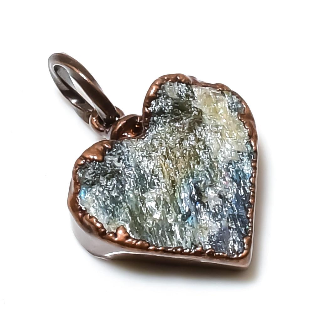 Labradorite Pendant Gemstone Jewelry, Copper Electroformed Pendant, Handmade Jewelry Birthstone Pendant, Gift For Him