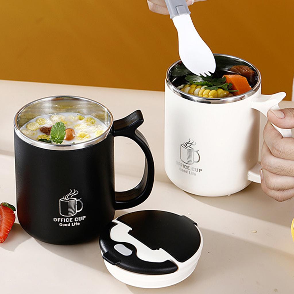 304 Stainless Steel Double Wall Insulated Coffee Coffee With Strainer&Spoon&Straw Leak Proof Mug Reusable Water Cup Drinkware