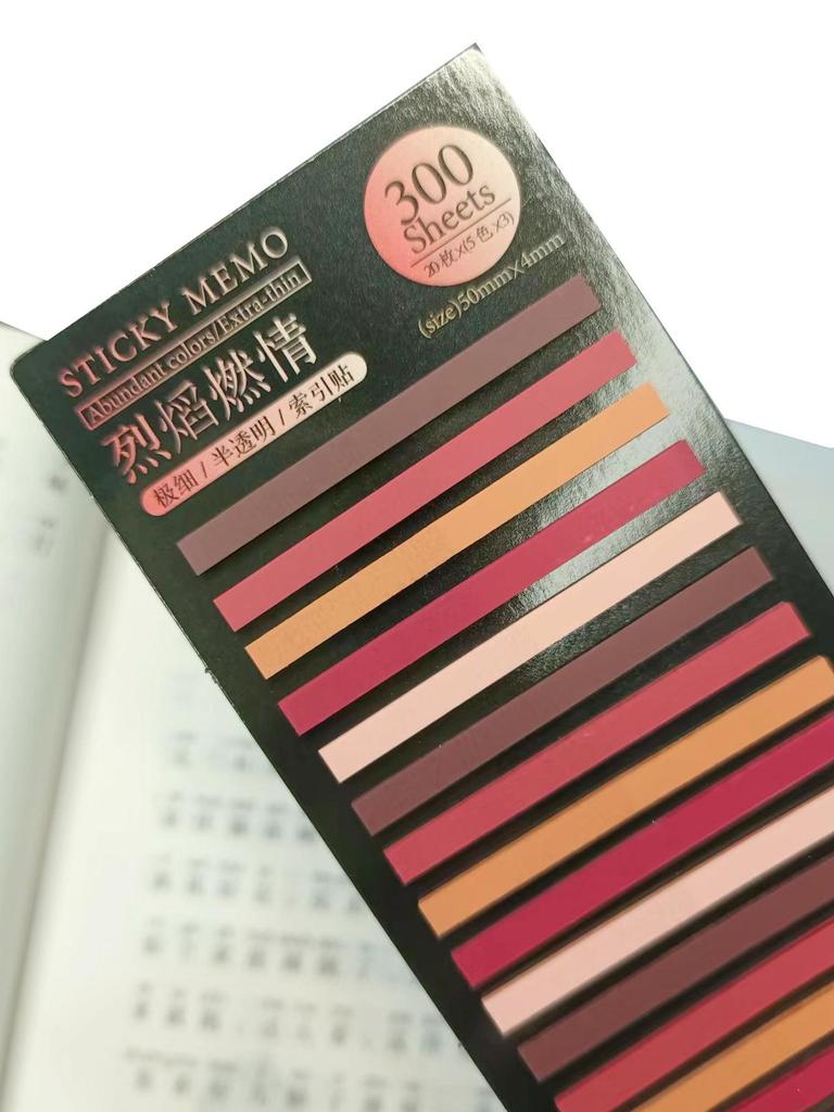 Ultra-Thin Transparent Sticky Notes, Fluorescent Style - 300 Index Marking Stickers for Students