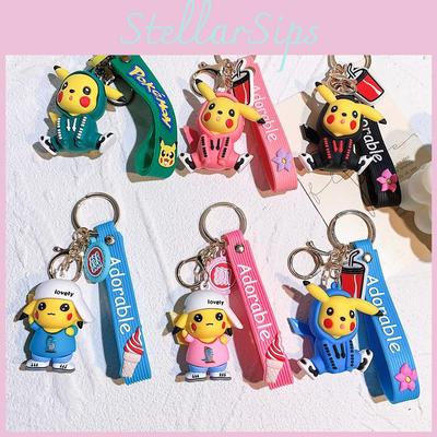 Adorabile Portachiavi Pikachu in Silicone Accessorio con Felpa Colorata Regalo Per Compleanni