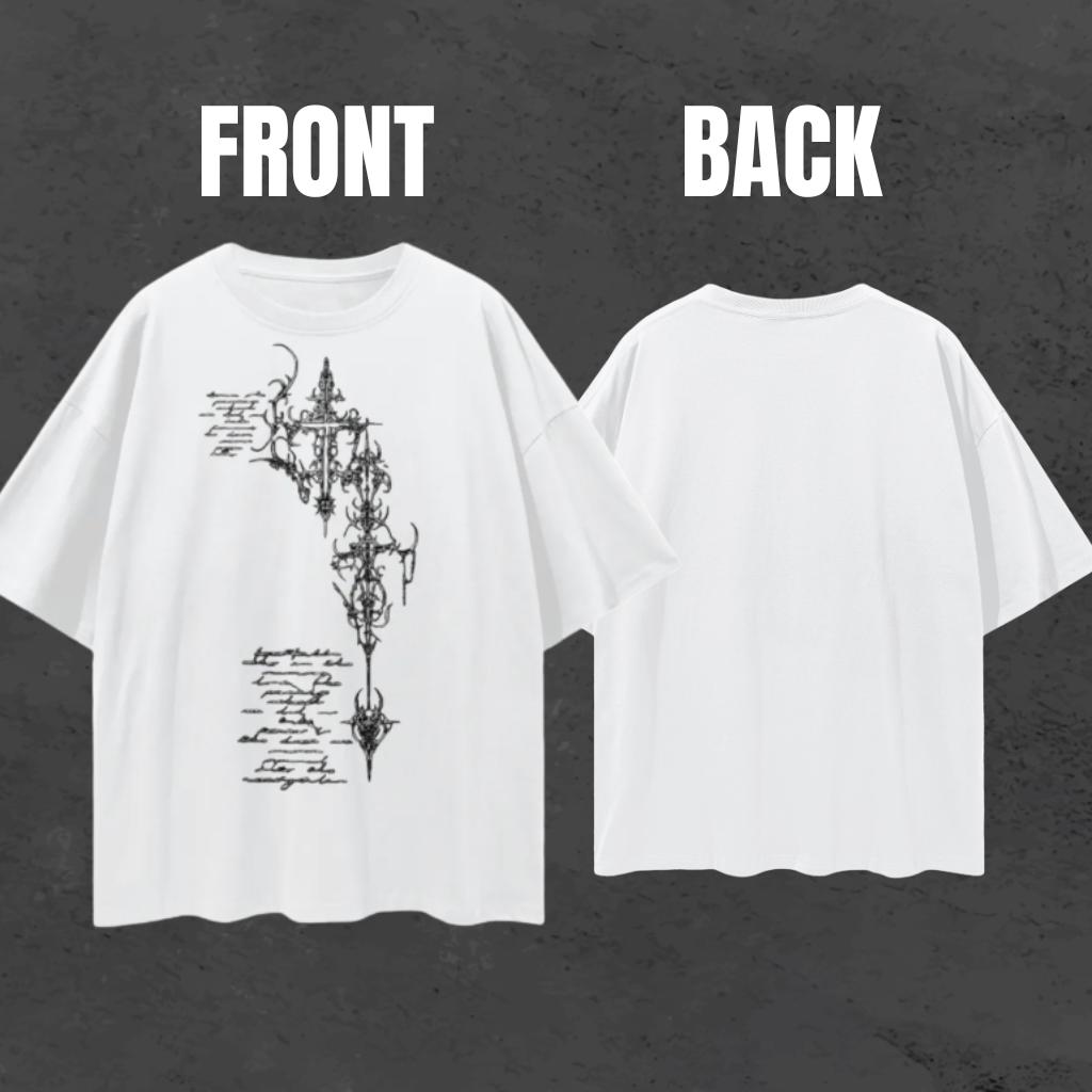Gothic Style Oversized Tshirt Black Street Style Tshirt Dark Punk Printed Shirt Summer New Item