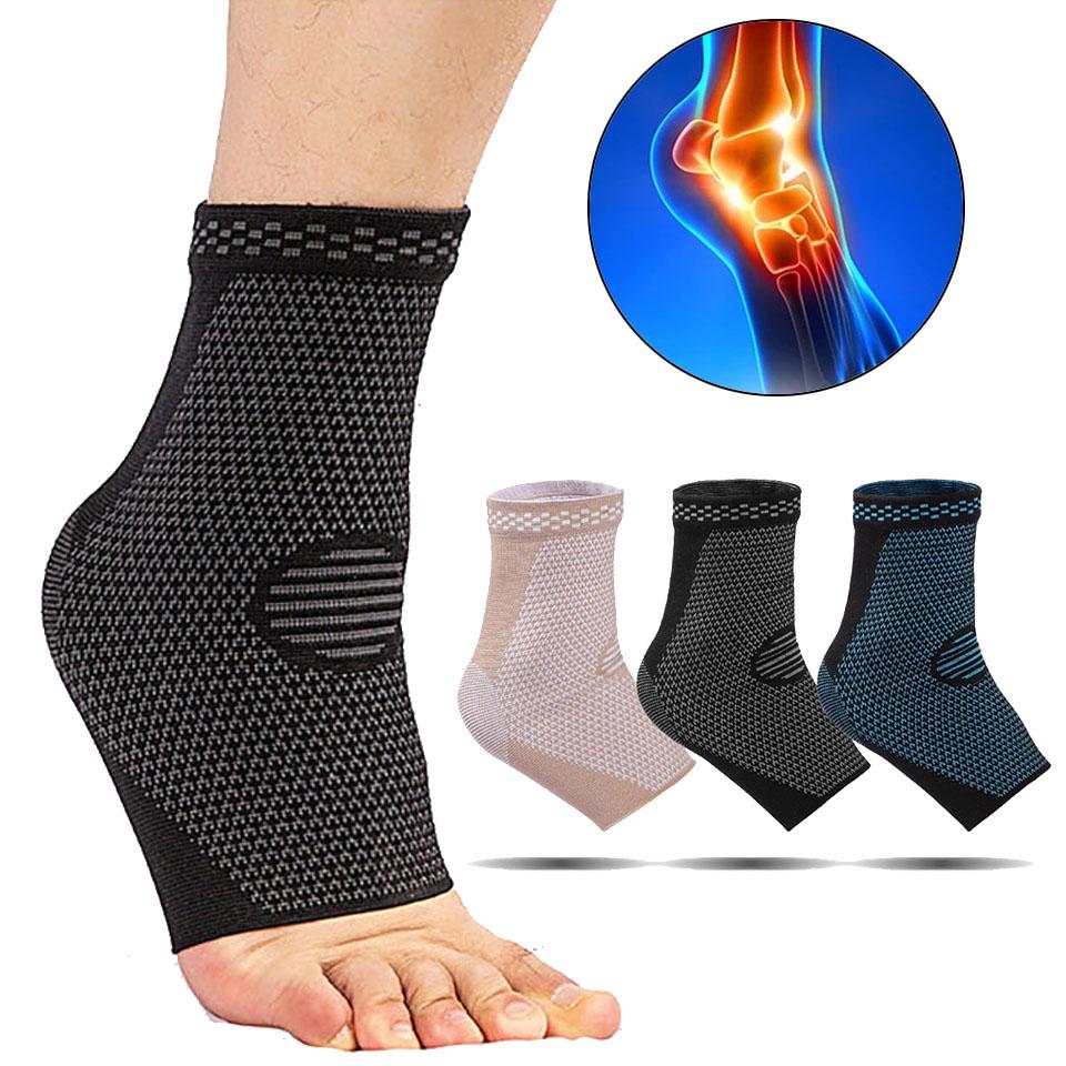 1Pcs Ankle Support Breathable Absorb Sweat Pressure Protection Joint Sprain Elastic Wrapping Knitted Nylon Ankle Guard Men Women