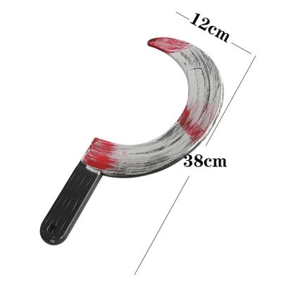 Bloody Sharp Plastic Toy Knife Halloween DIY Party Decoration Curved & Tricky Kitchen Simulation Props for Spooky Decor