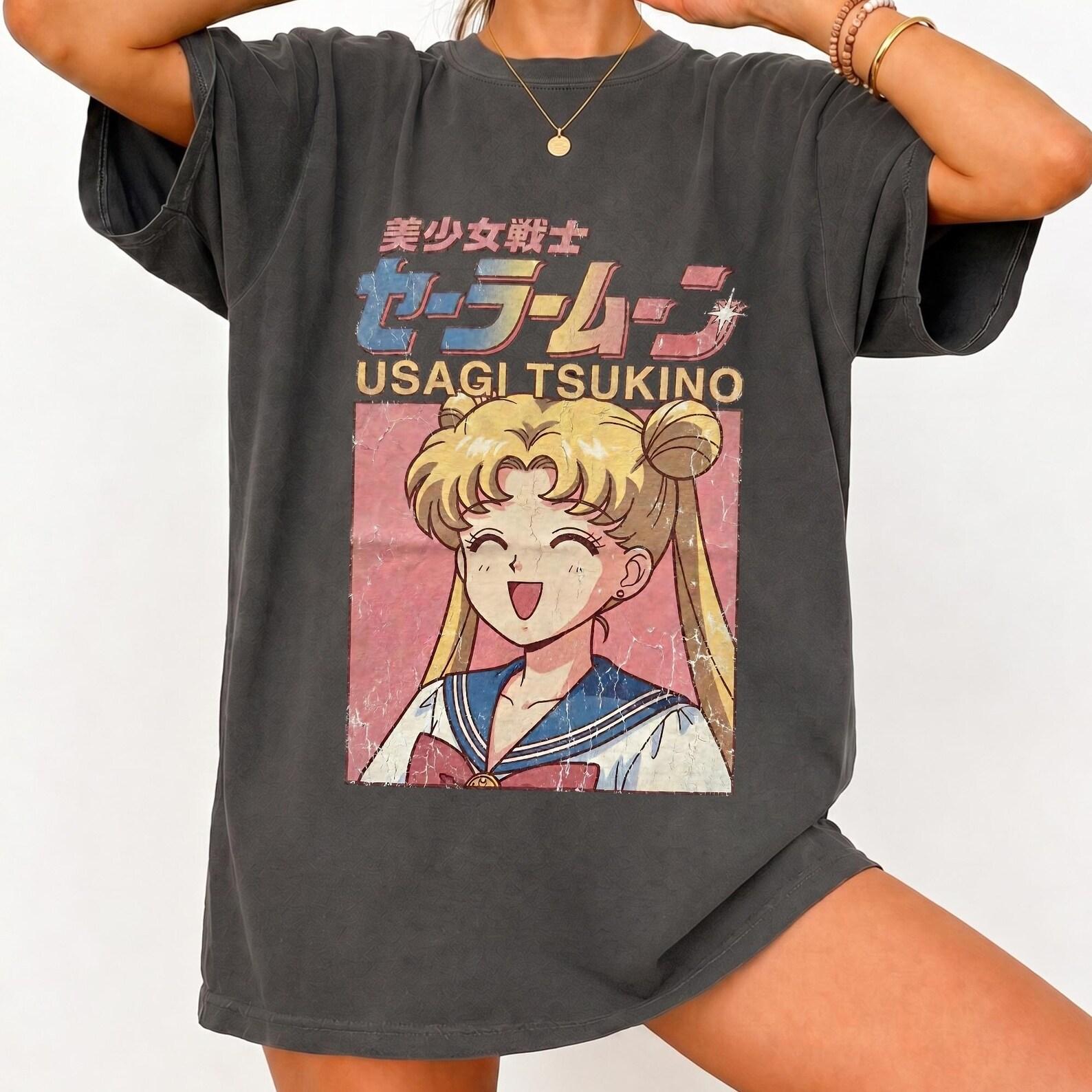 Sailor Moon Usagi Tsukino Vintage T Shirt, 90s Anime Tee, Magical Girl Graphic Shirt L